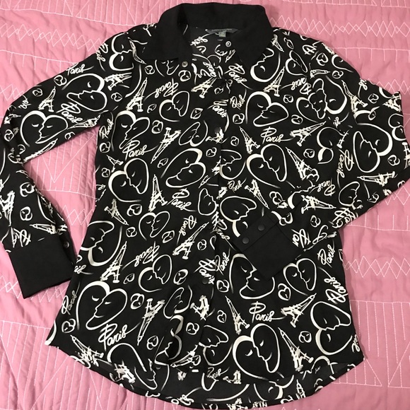 Catherine Malandrino paris print blouse - Picture 2 of 7
